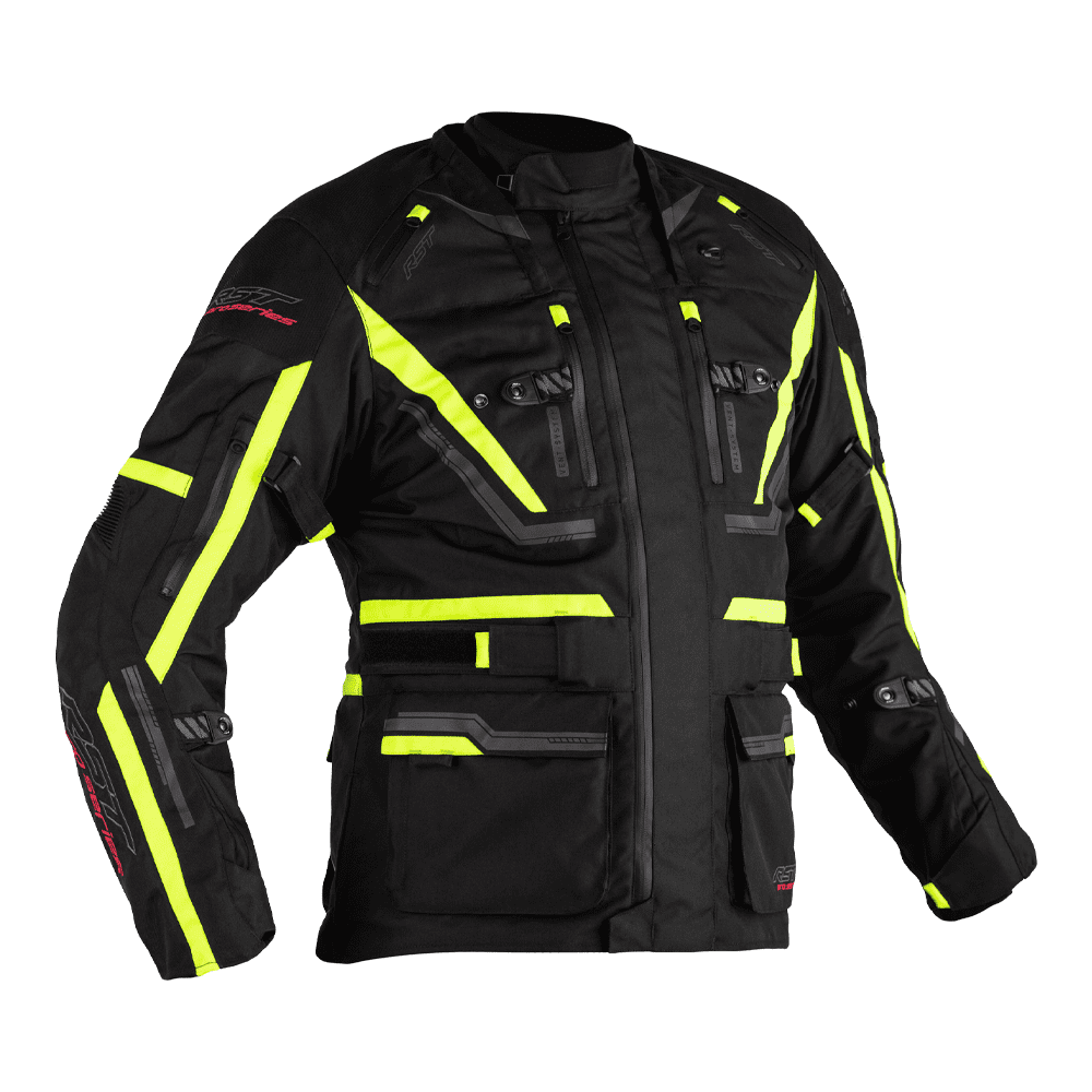 Rst Pro Series Paragon Ce Textile Jacket Black Flo Yellow Two