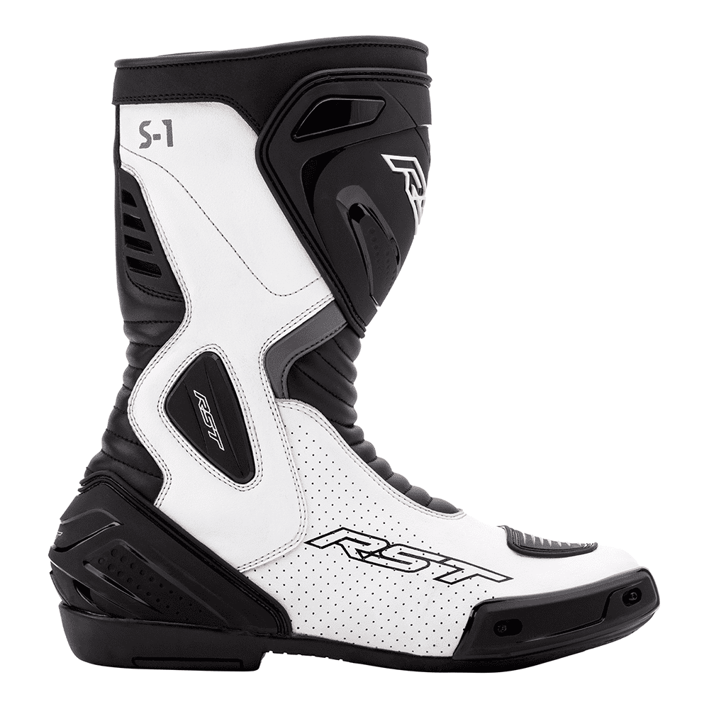 RST S1 CE Microfibre Boots White Black RST Motorcycle