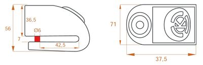 Kovix KD Series Alarmed Disc Lock 6mm Pin