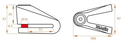 Kovix KV Series Disc Lock 14mm Pin