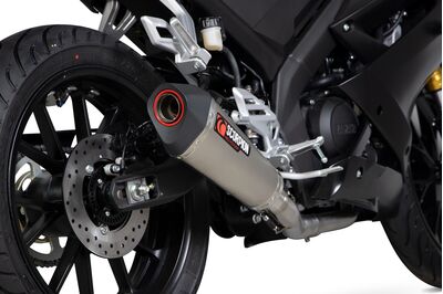 Scorpion Serket Full Exhaust System - Yamaha YZF-R125 (2019 - Current) - Satin Titanium