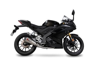 Scorpion Serket Full Exhaust System - Yamaha YZF-R125 (2019 - Current) - Satin Titanium