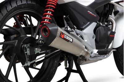 Scorpion Serket Taper Full System Exhaust - Honda CB125 F (17 - Current) - Satin Titanium