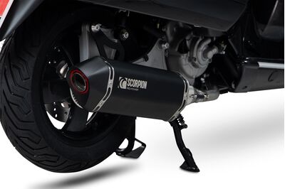 Scorpion Serket Slip On Exhaust - Vespa GTS300 HPE (2019 - Current) - Black Ceramic