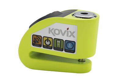 Kovix KD Series Alarmed Disc Lock 6mm Pin - Fluo Green