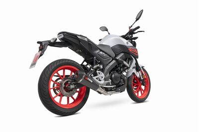 Scorpion Serket Taper Full Exhaust System - Yamaha MT125 (2019 - 2020) - Carbon Fibre