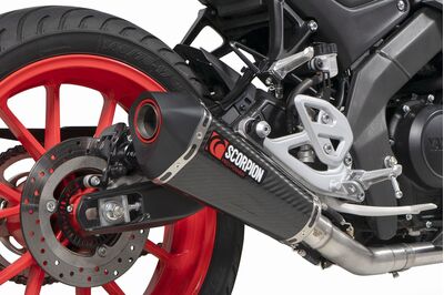 Scorpion Serket Taper Full Exhaust System - Yamaha MT125 (2021 - Current) - Carbon Fibre