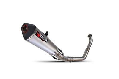 Scorpion Serket Taper Full Exhaust System - Yamaha MT125 (2021 - Current) - Satin Titanium