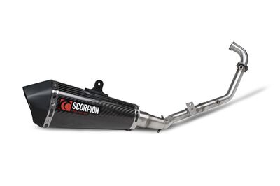 Scorpion Serket Taper Full System Exhaust - Keeway RKF-125 Euro 4 (2019 - 2021) - Carbon Fibre