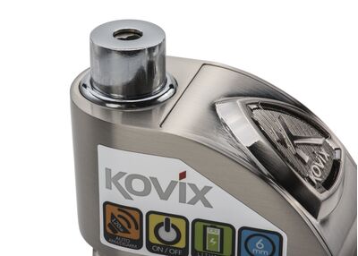 Kovix KD Series Alarmed Disc Lock 6mm Pin - Brushed Metal