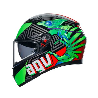 AGV K3 Kamaleon - Black/Red/Green | AGV Motorcycle Helmets | Free UK Delivery from Two Wheel Centre Mansfield Ltd
