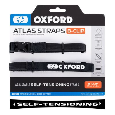 Oxford Atlas B-Clip 17mm x 1.2m - Black | Oxford Motorcycle Luggage